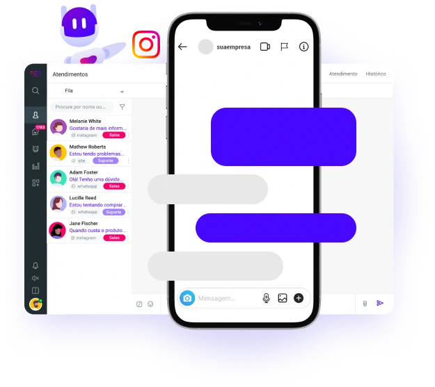 Responda todos no seu direct utilizando chatbots ou conectando a sua equipe de atendimento Responda todos no seu direct utilizando chatbots ou conectando a sua equipe de atendimento