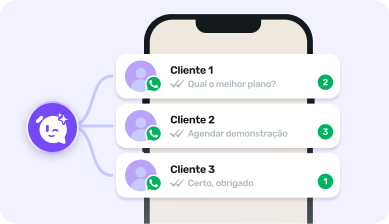 AI agent qualifying three customers in WhatsApp conversations